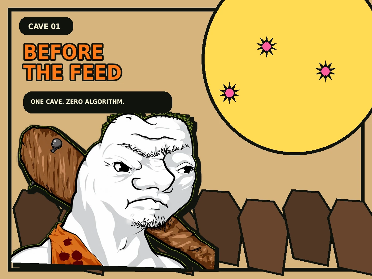 Grug before the feed comic scene